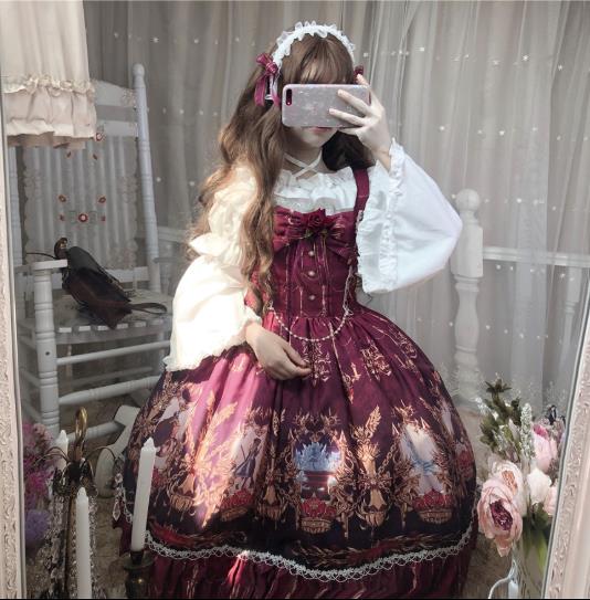 楽天市場 ゴシック可愛いjskゴスロリワンピース ロリィタベストop Lolita ロリータ サスペンダードレス コスプレ ウェディングドレス日常服 ゴスロリワンピース人形師 レディースフリルレース お嬢様姫系少女ワンピ ホワイト 竹田雑貨商店事務所