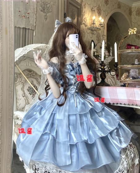 新品上品白仙气花嫁春夏ワンカラーゴスロリワンピース ロリィタ 半袖op Lolita ロリータ コスプレ ウェディングドレス日常服ゴスロリワンピース人形師 レディースフリルレース ワインカート 可愛いお嬢様姫系少女ワンピ ホワイトワンピ3段ゴージャスドレス夜明け黒