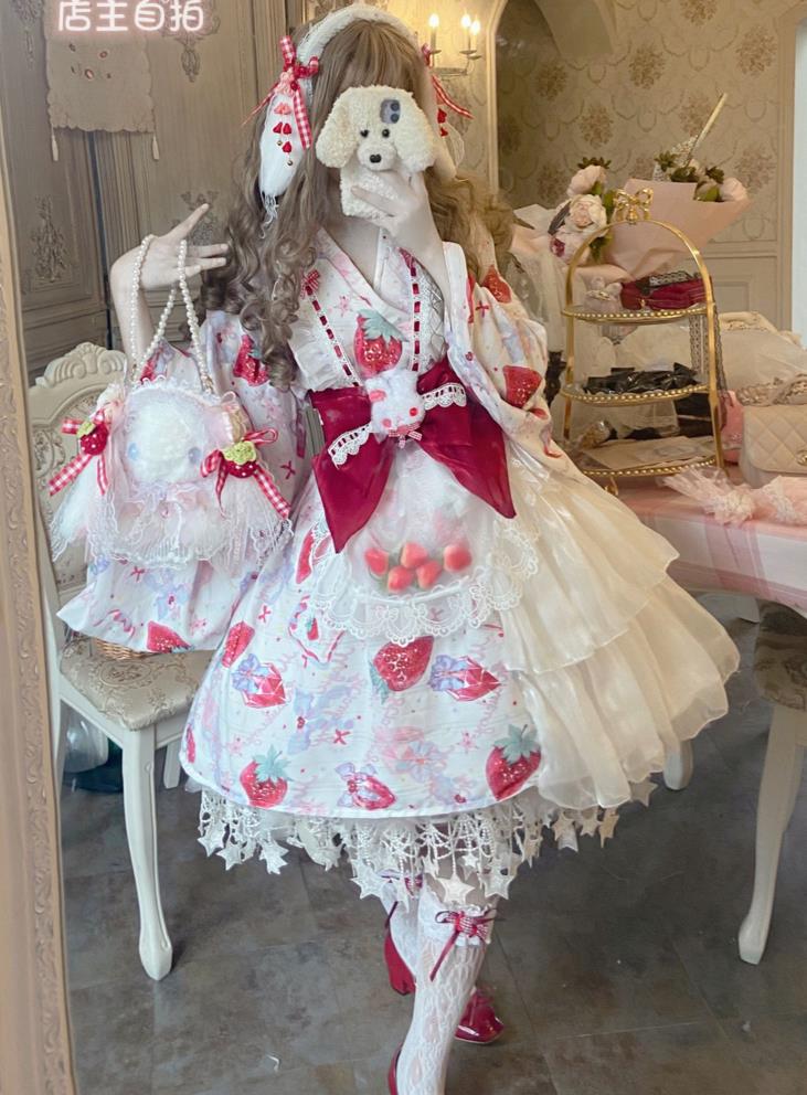 浴衣上品フェアリー仙气花嫁春夏ワンカラーゴスロリワンピース ロリィタ 半袖op Lolita ロリータ コスプレ ウェディングドレス日常服ゴスロリ ワンピース人形師 レディースフリルレース ワインカート 可愛いお嬢様姫系少女ワンピ ホワイトワンピゴージャスドレス兎柄イチゴ