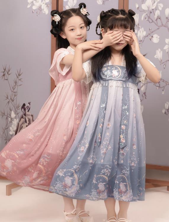 子供女の子チャイナ ドレス日常春夏 チャイナドレス ワンピース 民族風ナチュラルエスニック風スカート 復古風 写真撮影 パーティー用ドレス 演出服 唐装 漢服 キッズ 赤ちゃん改良スカート 漢服仙気超仙ひらひら ワンピース 青色 ピンク ウサギ刺繍 Rvcconst Com