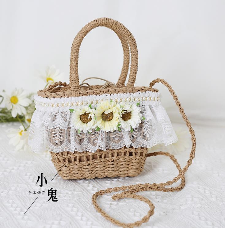 楽天市場】ロリ―タ かごバッグ レース 花 フラワー ポーチ 草