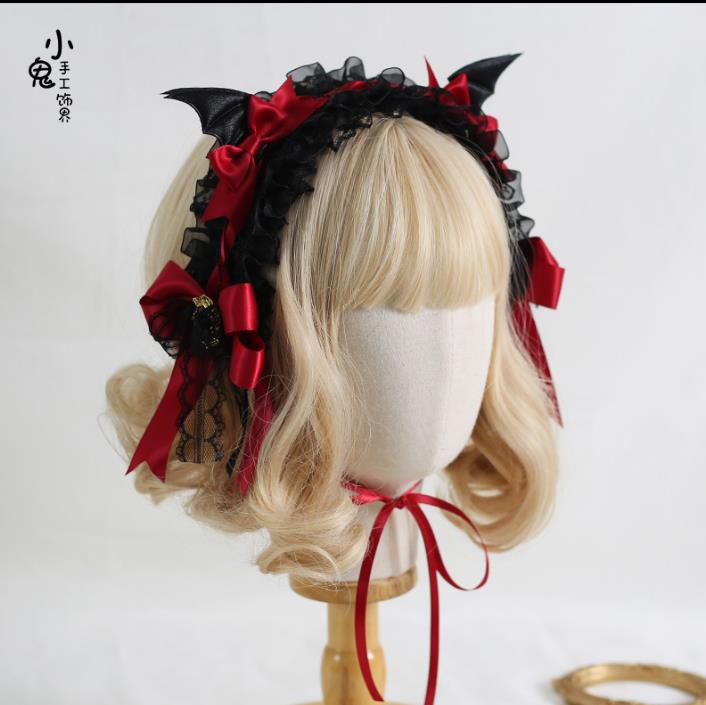 楽天市場】悪魔の羽つき ヘッドドレス ロリータ 悪魔 耳