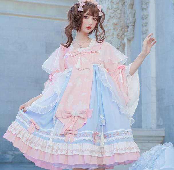 楽天市場 中国風白雪姫日常服ゴスロリワンピース人形師 ドレス ロリィタ Op 膝丈 Lolita ロリータファッション コスプレ ロリータ服 ワンピース クラゲ 森ガール長袖レディースフリルレース ワインカート 可愛い お嬢様 姫系 少女ワンピ ゆったり 中華風漢服 蝶結び付き