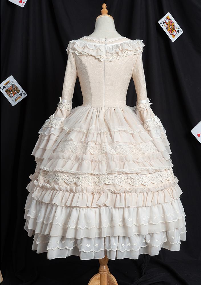 白仙气花嫁春夏ワンカラーゴスロリワンピース ロリィタ Op Lolita ロリータ コスプレ ウェディングドレス日常服ゴスロリワンピース人形師 レディースフリルレース ワインカート 可愛いお嬢様姫系少女ワンピ ホワイトワンピゴージャスドレス リサop ワンピース Pnima