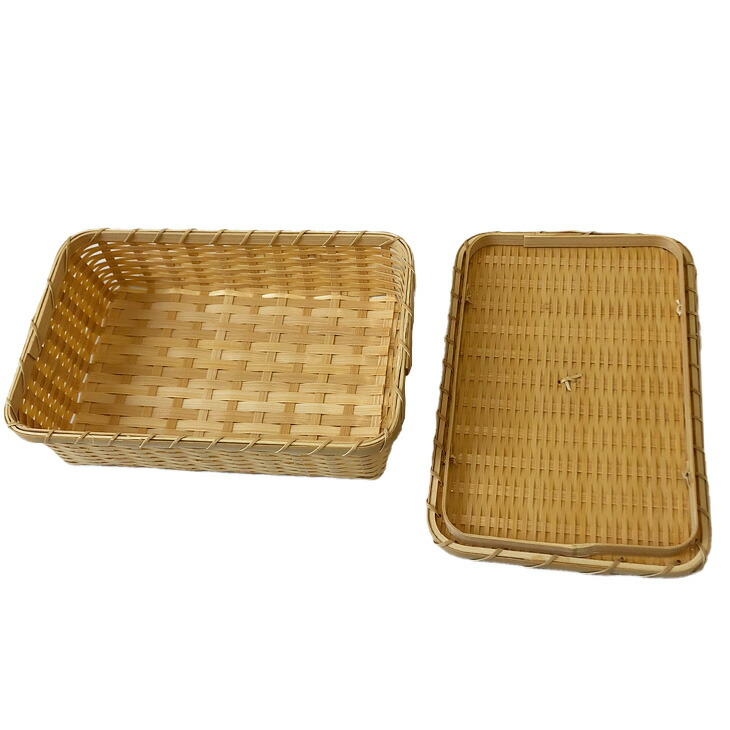 竹製 ござ目編み 弁当箱 大21 5 14 5 6 5cm お弁当箱 ピクニック 遠足 小物入れ おしゃれ カゴ 職人手作り 蒸れない 日本製 ランチボックス 行楽 運動会 サンドイッチお弁当箱 民芸品 軽量 超可爱の 66 割引 Saferoad Com Sa