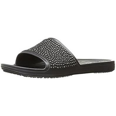 crocs women's sloane embellished slide sandal