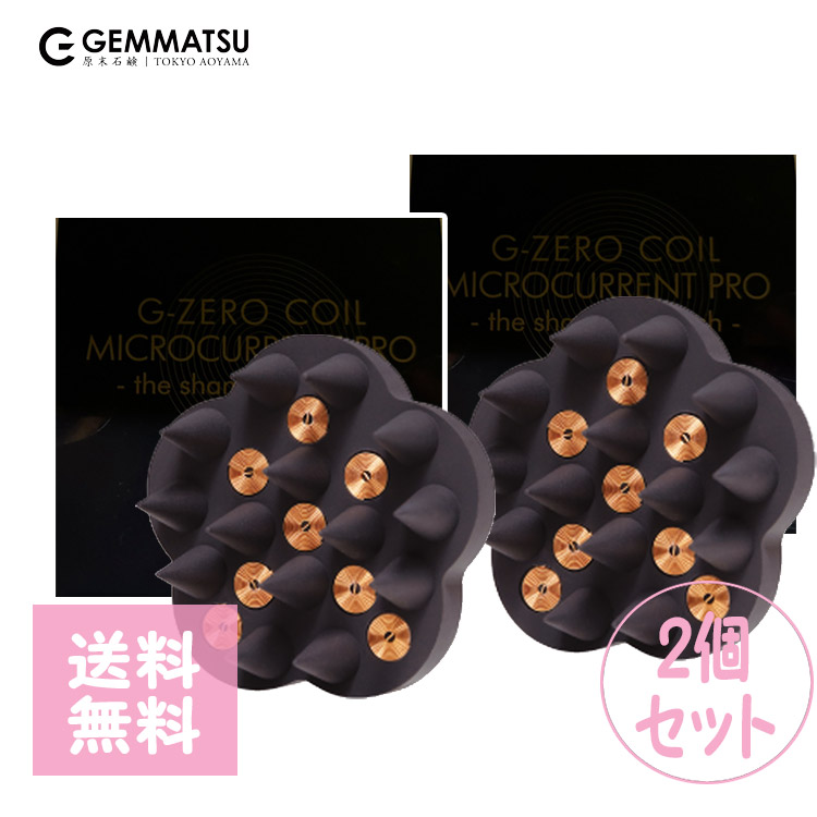 ジーゼロコイル マイクロカレント プロ ザ シャンプーブラシ 2個セット GHA-G01 G-ZERO COIL MICROCURRENT PRO the shampoo brush g-zero ジーゼロ 原末石鹸株式会社 GEMMATSU