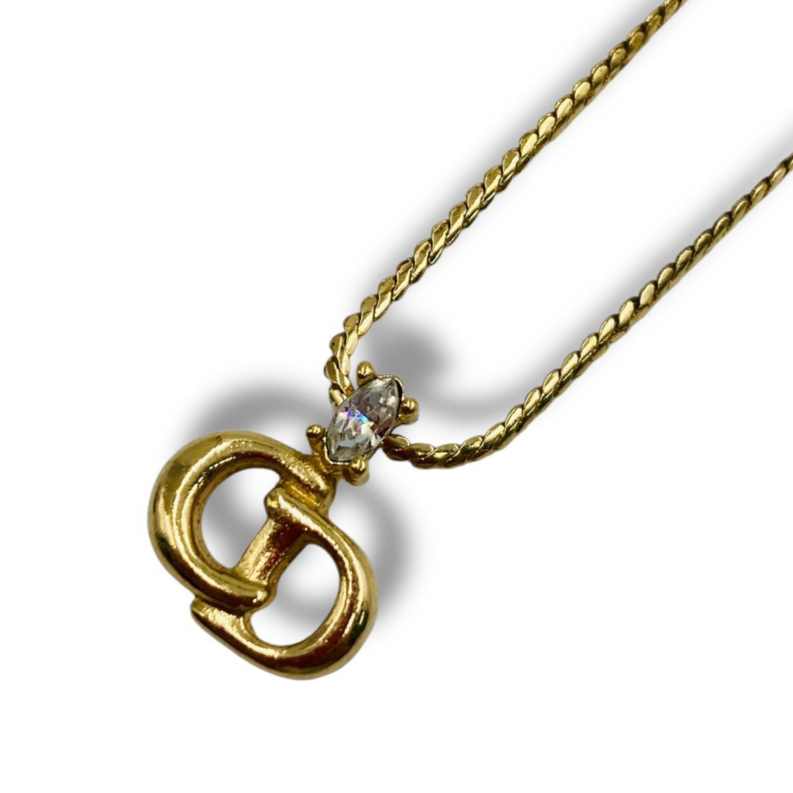 ディオール Dior CDダイヤモンド プレート ネックレス N2720 Christian Dior ディオール CDダイヤモンド プレート ネックレス