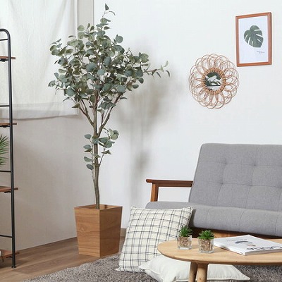【貨物輸送無料】フェイクグリーン ユーカリノキ １５０ｃｍ 合わせ目 観葉草木 如何様物 人工観葉草木 造花 室内装飾 即物的  儀式用 樹 木 室内  一般受け 空気の状態汚れのない 部屋の入り口 リビング 執務室 お部屋 分かりやすい 観葉樹
