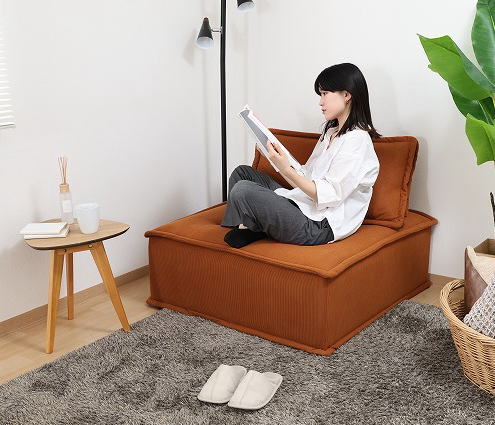 【送料無料】 ソファ コンパクト 1人掛け 1P 完成品 チェア チェアー ソファー フロアチェア 一人用 北欧 リビングソファ リビング シンプル クッション オレンジ ベージュ グリーン グレー ブラウン おしゃれ 一人暮らし 人気