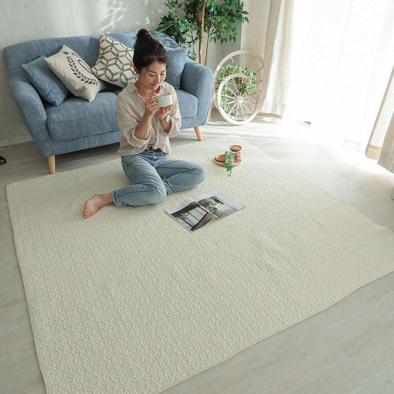 【半額クーポン有】【送料無料】190x190cm イブル マルチカバー ライトベージュ|Takeo-shop 店