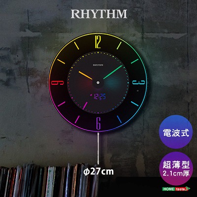 未使用保管品　リズム時計　RHYTHM　電波時計　掛け置き兼用　LED 365色 送料無料 新品未使用品 RHYTHM リズム時計 クロック 電波