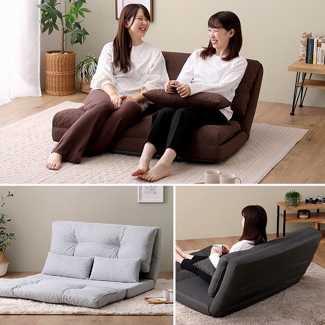 【半額クーポン有】【送料無料】【日時指定不可商品】2人掛け 110cm幅 3way ソファ 折りたたみ ソファーベッド 2人掛け ローソファー リクライニング カウチソファー 座椅子 おしゃれ ローソファーベッド一人暮らし 使い方 3WAY ソファベッド カウチソファ|Takeo-shop 店