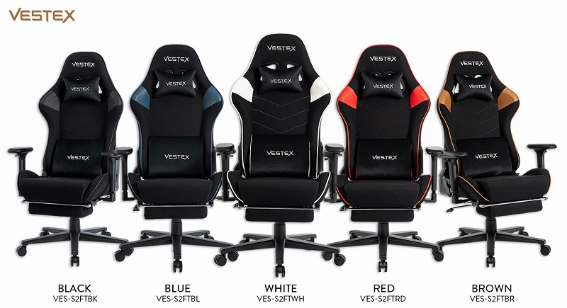 【半額ｸｰﾎﾟﾝ有】【送料無料】ゲーミングチェア レーシングチェア ワークチェア フットレスト ファブリック バイカラー 4色 ブラック ブラウン ブルー レッド ホワイト e-sports ポケットコイル 135度リクライニング ロッキング 3Dアーム 耐荷重120kg｜Takeo-shop　店