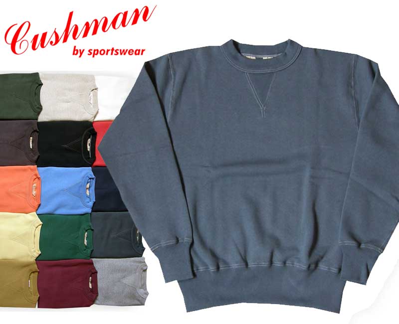 CUSHMAN SWEATSHIRTクッシュマンスウェット Lot 26901 セットインスリーブ 無地