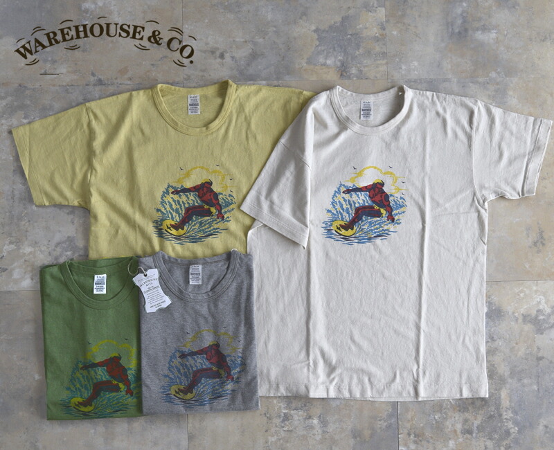 WAREHOUSEウエアハウス 2ND-HANDT-シャツ Lot4064 SURFER