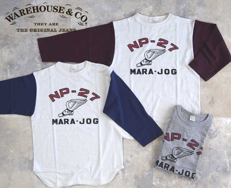 WAREHOUSE御召しもの住み家 Lot 4800 7分袖野球T【NP-27】