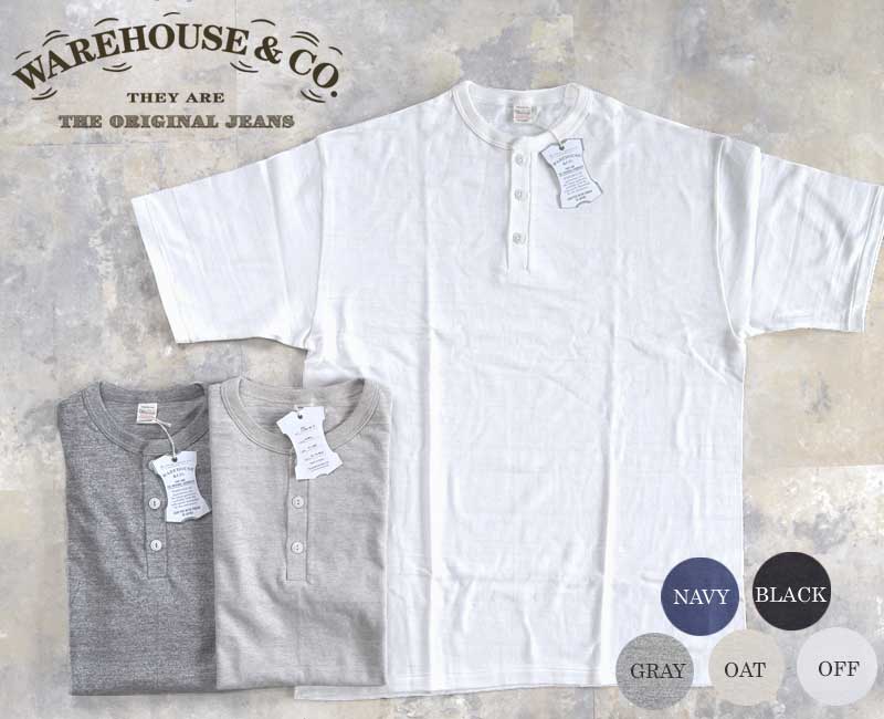 WAREHOUSE 御召しもの住み家 4601 ヘンリーのど首Tee 無地 Size XXL