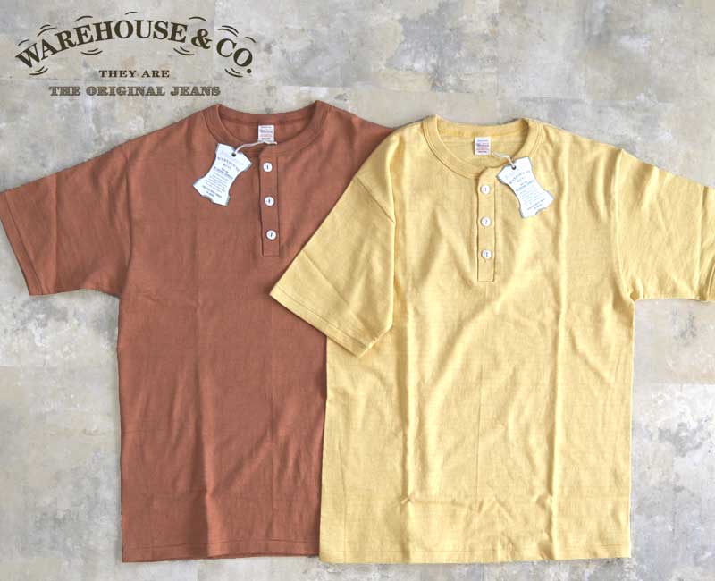 WAREHOUSE お召しもの棲み家 4601 Ｔシャツ ヘンリーのど首Tee 無地【2026新色】【Size S～XL】