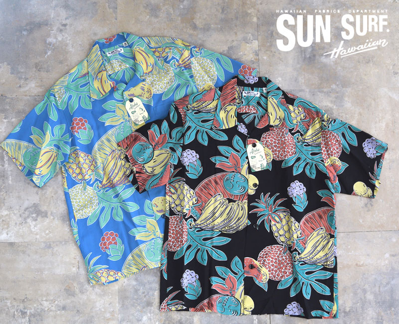 SUN SURF サンサーフRAYON HAWAIIAN SHIRT “TROPICAL FRUITS Lot No. SS39415 アロハシャツ
