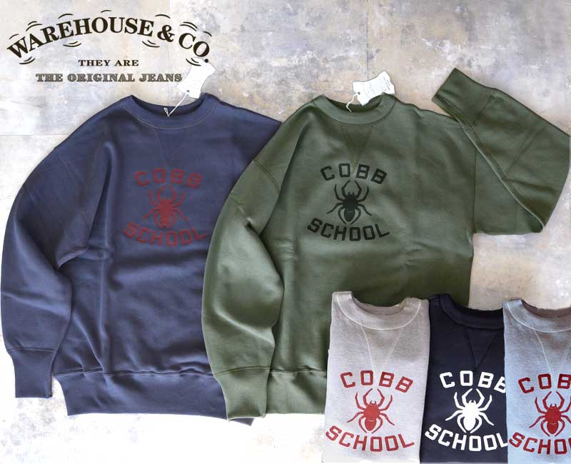 WAREHOUSE ウエアハウススウェット セットインスリーブ Lot 401 COBB【細蟹】