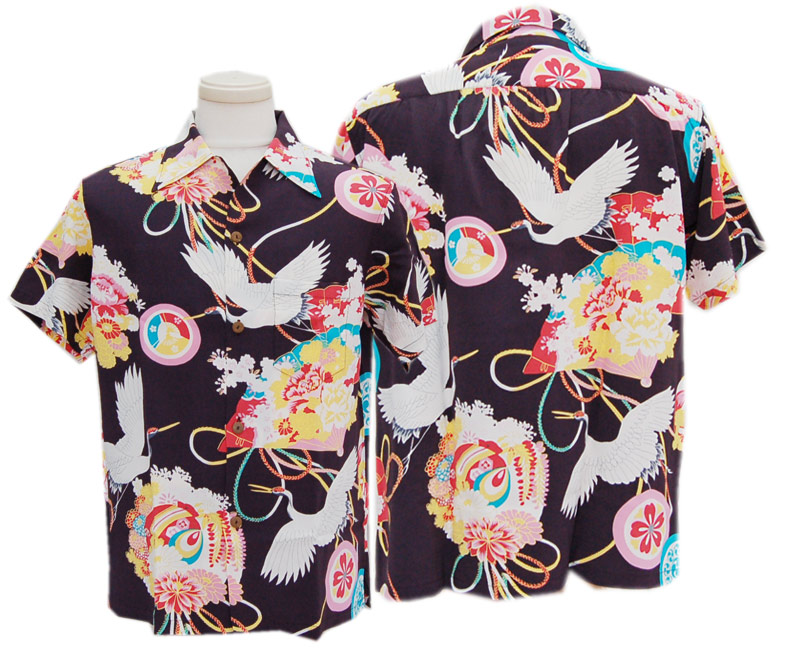 2021 SunSurf Special Edition HAWIIAN SHIRT SS38679”THE CRY CRANE”（119：BLACK）