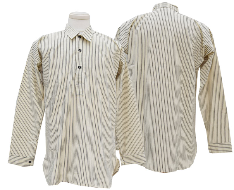 WAREHOUSE ウエアハウス 長袖シャツ 3045 STRIPE PULLOVER SHIRTS プルオーバーシャツ(キナリ)ワンウォッシュ