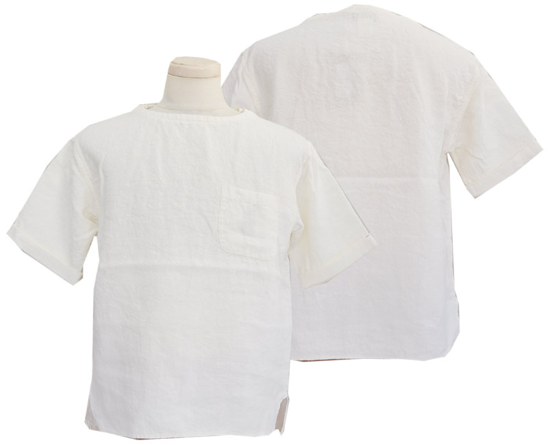 COLIMBOコリンボ 半袖シャツ ZZ0305 Saint-Malo Smock Shirts サン・マロ スモックシャツ(White)