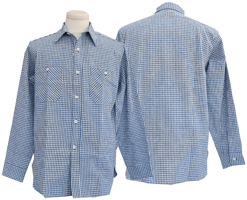 WAREHOUSE ウエアハウス 長袖シャツ 3055 LONG SLEEVE CHECK WORK SHIRTS(A柄 ギンガム)ブルー｜TAKE OFF