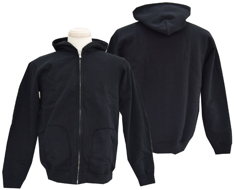 DELUXEWARE デラックスウエア スウェット SPZ-00 [FULLZIP PARKA PLAIN] CORE.BLACK