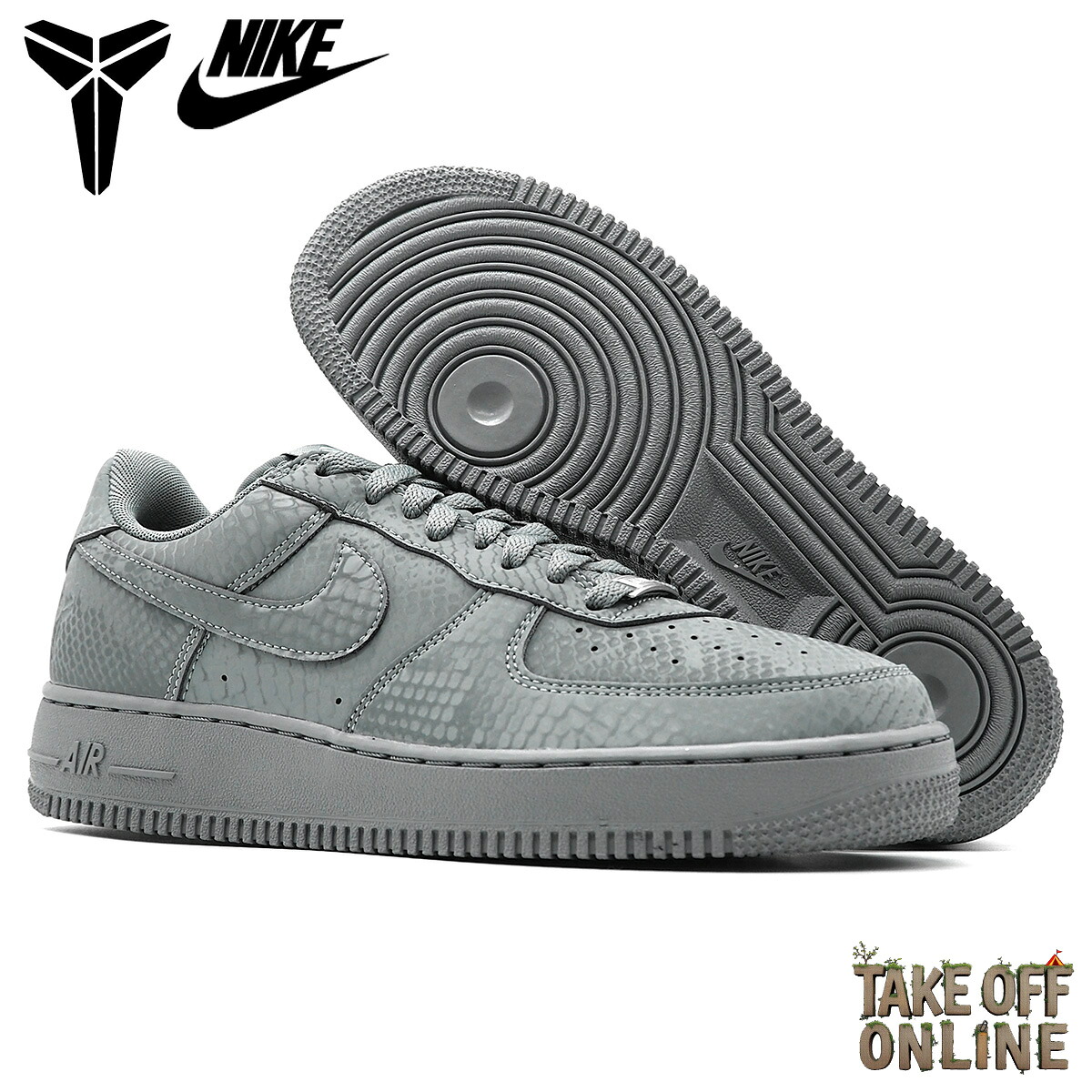 NIKE KOBE BRYANT × NIKE AIR FORCE 1 LOW COOL GREY/WOLF GREY IB0018-004 ナイキ コービー・ブライアント x エアフォース1 ロー クール グレー/ウルフ グレー メンズ |TAKE OFF ONLINE