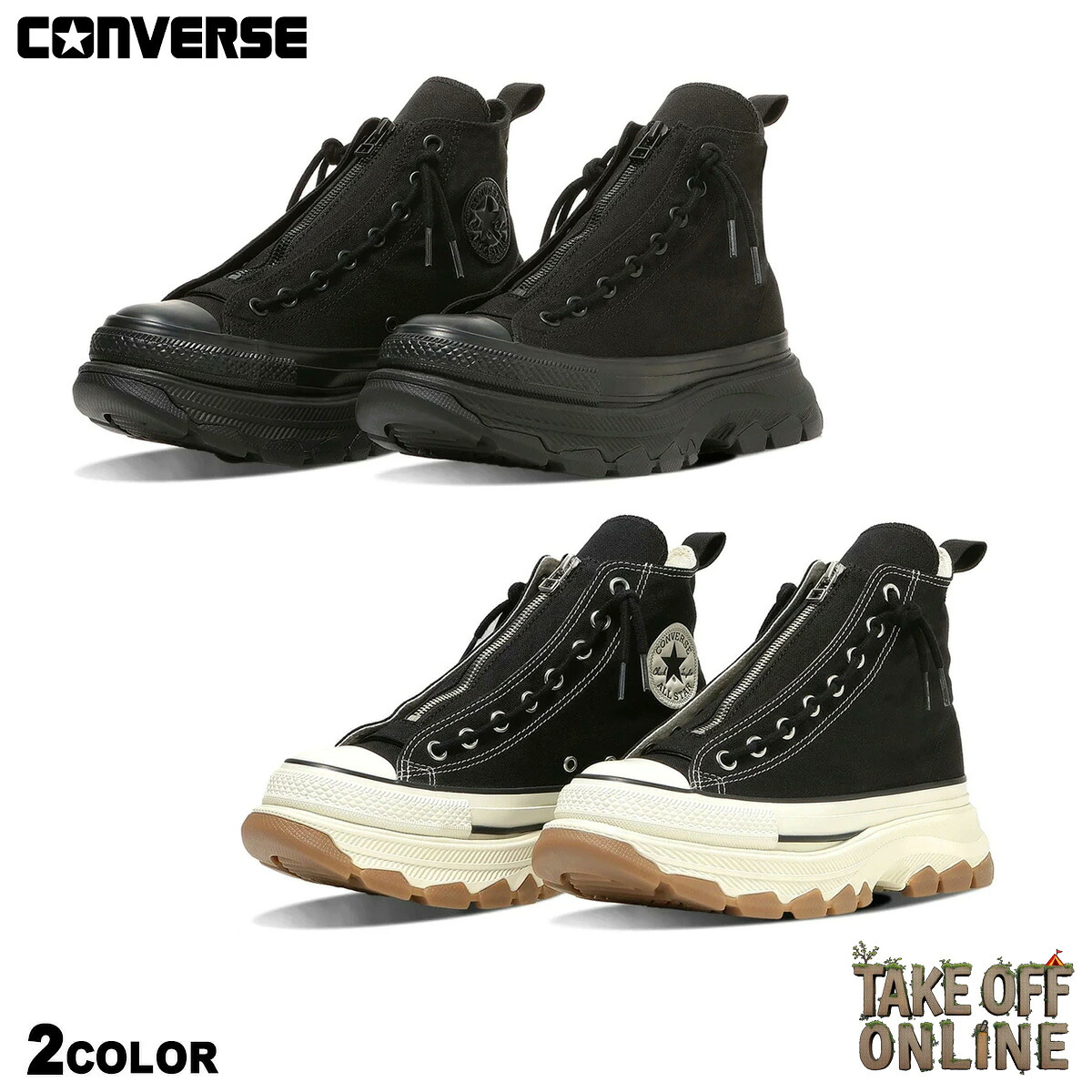 CONVERSE ALL STAR TREKWAVE CENTERZIP HI 31317000 31317001 2カラー ブラックモノクローム ブラック コンバース オールスター トレックウェーブ センタージップ ハイ レディース メンズ |TAKE OFF ONLINE