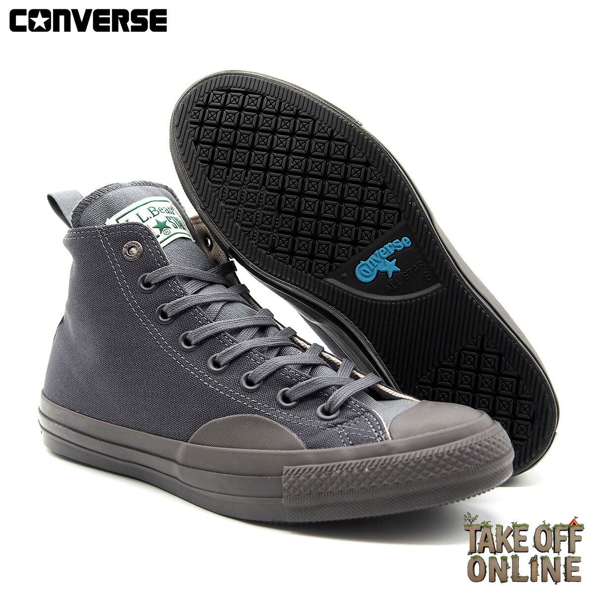 【お買い物マラソンポイント5倍!】 CONVERSE ALL STAR 100 L.L.Bean HI STONE GRAY 1sd176(31307660) コンバース オールスター 100 エルエルビーン ハイ ストーン グレー レディース メンズ 2022HO