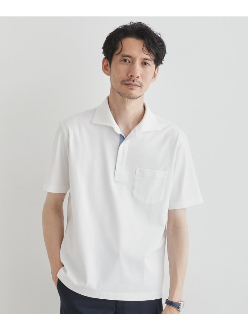 【SALE／45%OFF】【LIMITED】アイスクリアコットンポンチポロシャツ TAKEO KIKUCHI タケオキクチ トップス ポロシャツ ブラック ホワイト【RBA_E】【送料無料】[ Fashion]