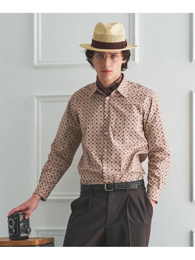 【SALE／40%OFF】【BOWLER HAT LABEL】小紋ペイズリープリント 長袖シャツ TAKEO KIKUCHI タケオキクチ トップス シャツ・ブラウス ベージュ ブルー【RBA_E】【送料無料】[ Fashion]｜TAKEO KIKUCHI
