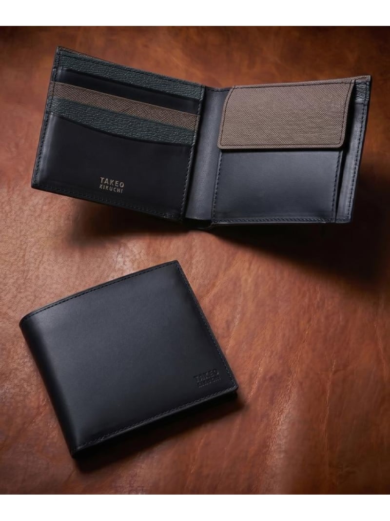 Tアンティークレザー 2つ折り財布 TAKEO KIKUCHI タケオキクチ 財布・ポーチ・ケース 財布 ネイビー グリーン ブラウン ブラック【送料無料】[ Fashion]