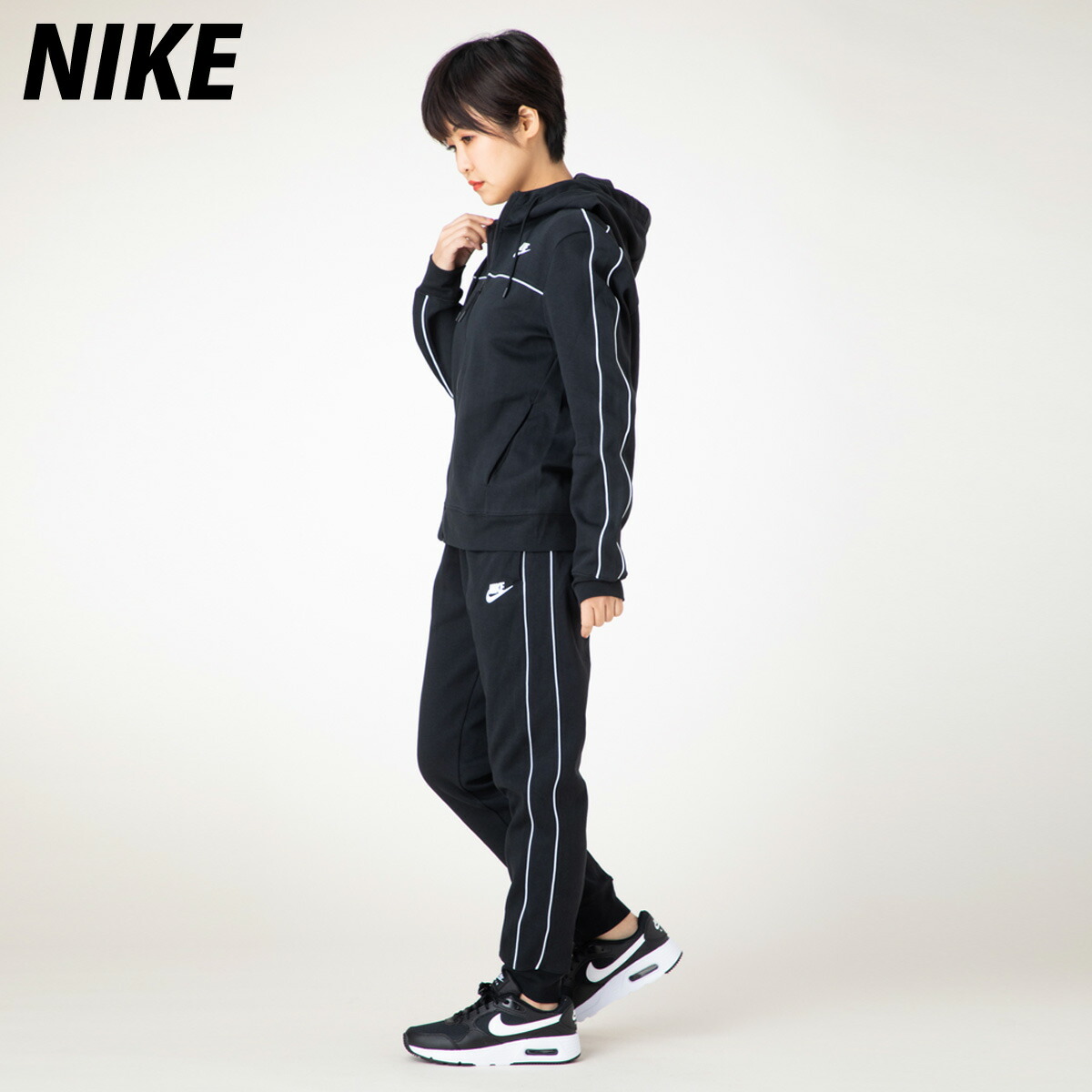 送料無料 Sale セール ナイキ スウェット 上下 レディース Nike サイドライン パーカー パンツ Cz39 Blk あす楽 適当な価格