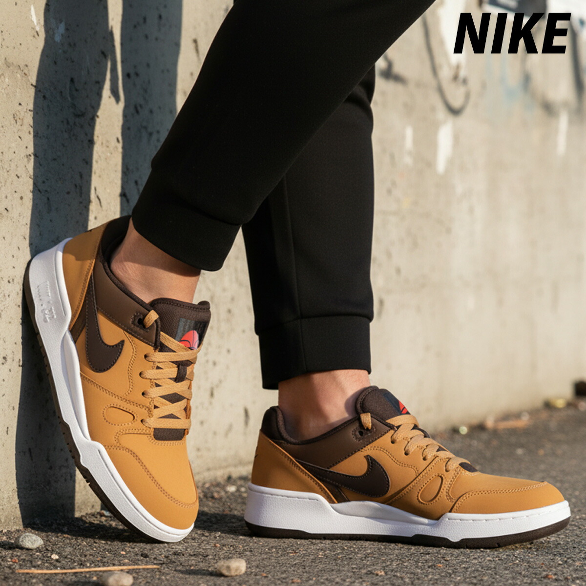 ナイキ スニーカー メンズ レザー ブランド NIKE フルフォース ロー シューズ 革 皮革 ローカット HF7734200 茶色 ブラウン 新作 大きいサイズ 有 スポーツ おしゃれ 7,393円