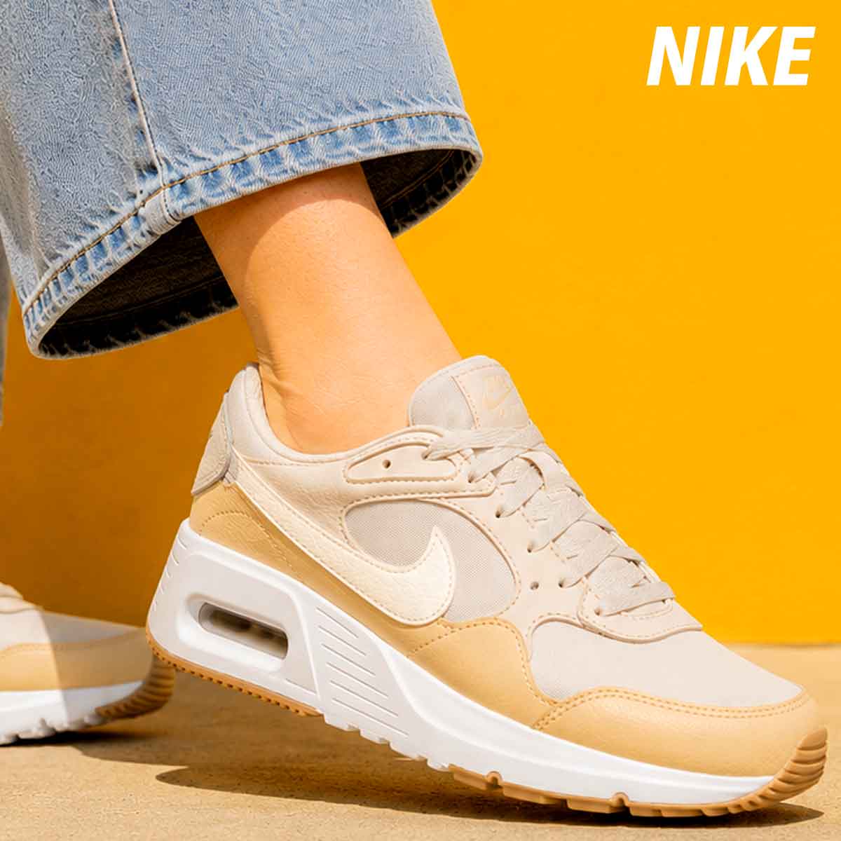 ナイキ スニーカー レディース なめし革 ブランド名 NIKE ウィメンズ 大気圏 マックス SC シューズ 置き目とり捨てる 10009593 CW4554123 うす茶色色 ベージュ 新作 愛くるしげ 気が大きい大きさ 有 運動競技 今めかしい