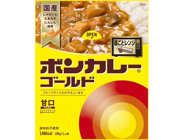 【送料無料　３０個販売】大塚食品　ボンカレーゴールド　甘口　１８０ｇ