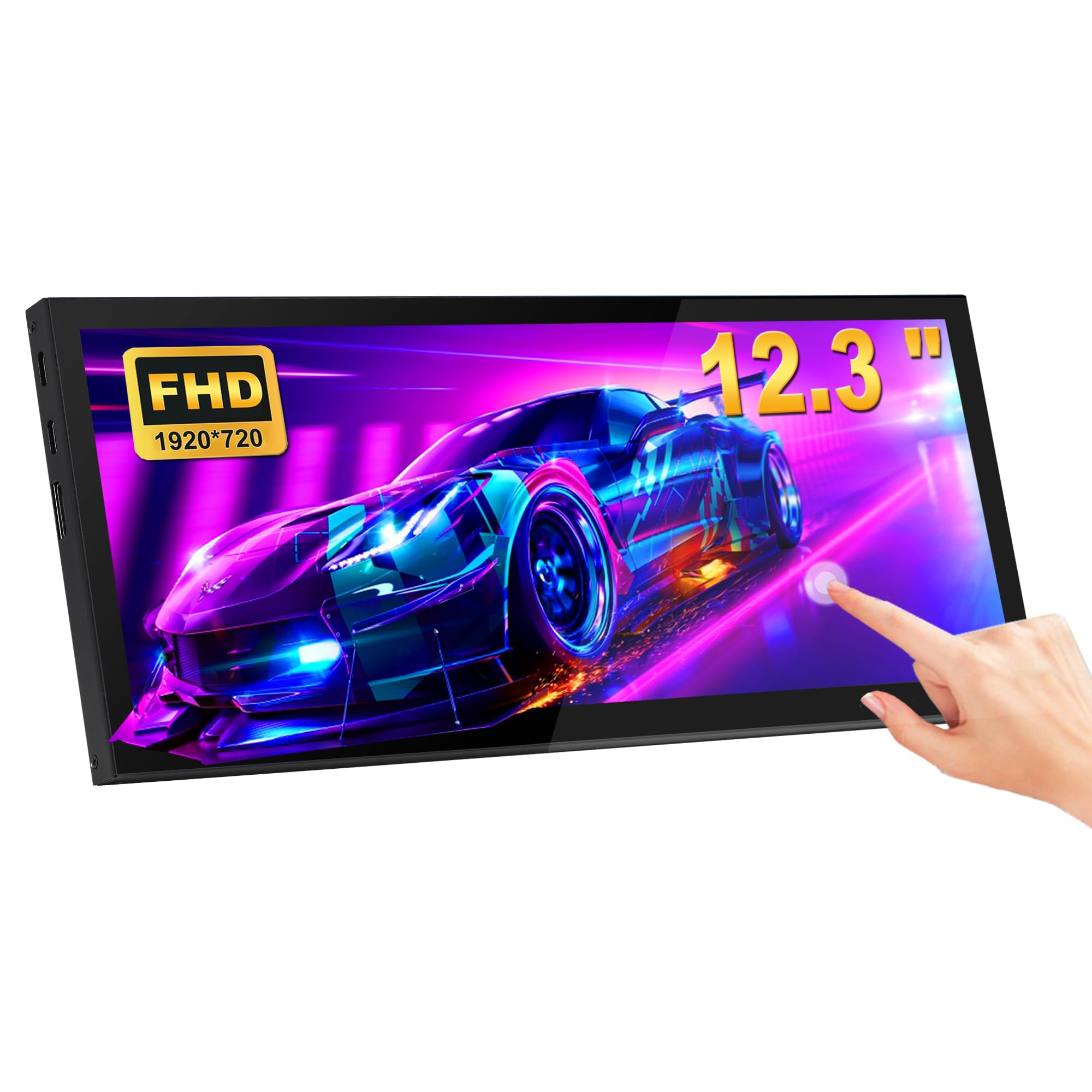 楽天市場】12.3 インチ タッチスクリーン モニター 1920x720 バー LCD ミニ タッチスクリーン モニター セカンダリ スクリーン  ポータブル ディスプレイ HDMI ノートパソコン PC 温度 Aida64 GPU CPU RAM 監視用 : 竹商事