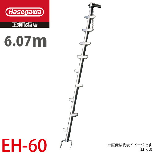 長谷川製作 枝打掛けはしご EH-60 全長：6.07m 質量：12.4kg 林業用合わせ目式掛けはしご ハセガワ