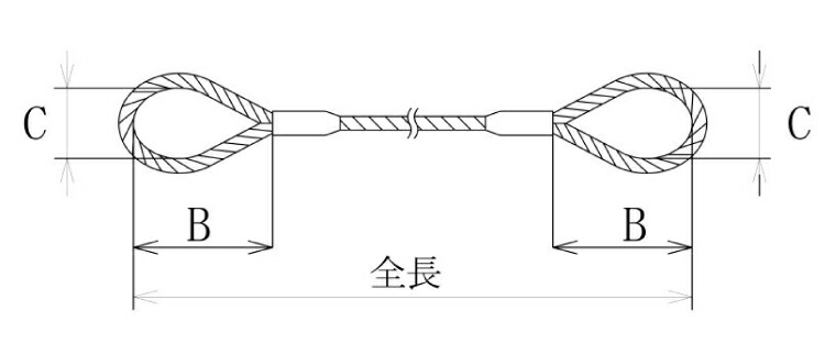 東京製綱 ワイヤーロープ ハイクロスワイヤ 両アイ巻差し(編込み) ワイヤ径：28mm 長さ：4.5m 重量：21.21kg 夏の新作コレクション