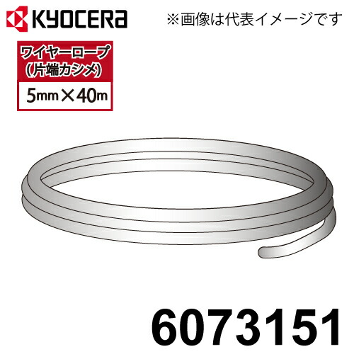 京セラ (リョービ) ウインチ 定置型 ワイヤーロープ サイズ:5mm×40m 6073151 片端カシメ 定置型ウインチ