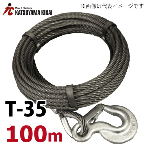 楽天市場】チルホール T-35専用ワイヤーロープ 10m フック付 カツヤマ 