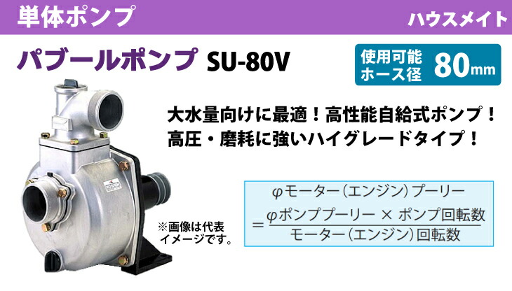 工進 Koshin 単体ポンプ 中 高圧用 ハイグレードタイプ 使用可能ホース径80mm パブールポンプ Su 80v Liceochiloe Cl