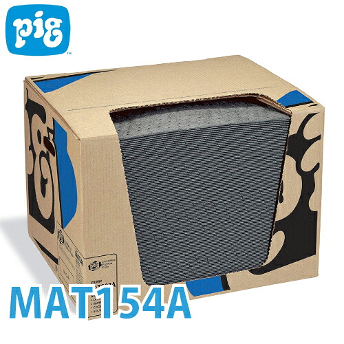 ピグ ピグマット ミディアムウェイト ミシン目入り 100枚入 MAT154A 油・液体用吸収材 多重構造 厚み2mm|機械と工具のテイクトップ