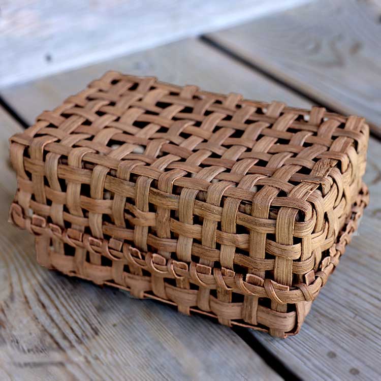 楽天市場】やまぶどう弁当箱(国産材/網代編み)(約)幅20×マチ14×高さ7cm