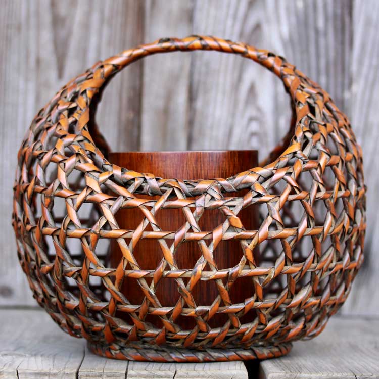 楽天市場】【一点限り】渡辺竹清作 鳳尾竹乱れ編み花籠（Japanese