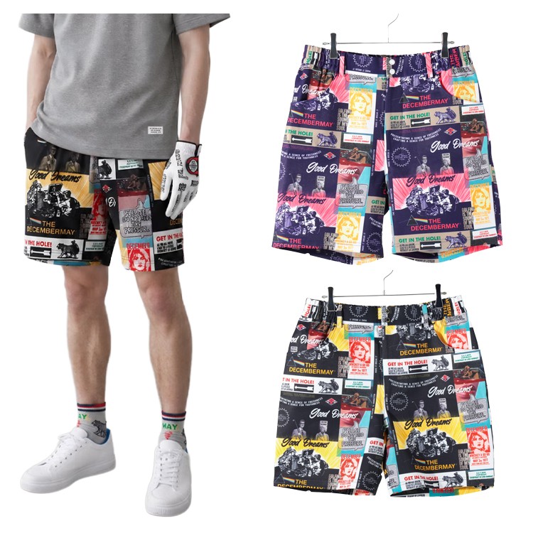 【365日出荷対応】 ディセンバーメイ ゴルフ ショートパンツ メンズ パンツ 軽量 ストレッチ 吸水速乾 防シワ UVカット 膝上丈 ウエストゴム Dカン付き ストレッチパンツ 短パン ハーフパンツ 総柄 春夏 秋 ゴルフウェア ブランド DECEMBERMAY 1-605-2163|WEBGOLFSHOP TAKEUCHI
